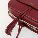 Christian Dior Shoulder Bag Leather 2way Red Gold Auth BA13390A-17