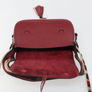 Christian Dior Shoulder Bag Leather 2way Red Gold Auth BA13390A-19