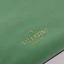 VALENTINO Studs Tote Bag Leather 2way Red Gold Auth BA13391A-19