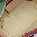 VALENTINO Studs Tote Bag Leather 2way Red Gold Auth BA13391A-11