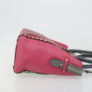 VALENTINO Studs Tote Bag Leather 2way Red Gold Auth BA13391A-3