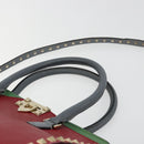 VALENTINO Studs Tote Bag Leather 2way Red Gold Auth BA13391A-8