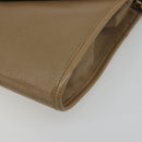 Christian Dior Chain Shoulder Bag Leather Beige Gold Auth BA13392-9