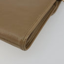 Christian Dior Chain Shoulder Bag Leather Beige Gold Auth BA13392-15