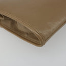 Christian Dior Chain Shoulder Bag Leather Beige Gold Auth BA13392-16