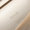 Christian Dior Chain Shoulder Bag Leather Beige Gold Auth BA13392-11