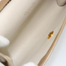 Christian Dior Chain Shoulder Bag Leather Beige Gold Auth BA13392-12