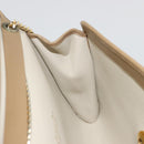 Christian Dior Chain Shoulder Bag Leather Beige Gold Auth BA13392-18