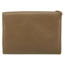 Christian Dior Chain Shoulder Bag Leather Beige Gold Auth BA13392-2