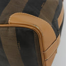 FENDI Pecan Canvas Purse Shoulder Bag PVC Brown Gold Auth BA13394-10