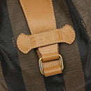 FENDI Pecan Canvas Purse Shoulder Bag PVC Brown Gold Auth BA13394-15