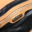 FENDI Pecan Canvas Purse Shoulder Bag PVC Brown Gold Auth BA13394-17