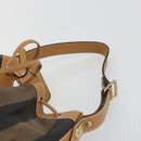 FENDI Pecan Canvas Purse Shoulder Bag PVC Brown Gold Auth BA13394-8