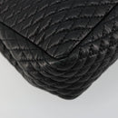 BALLY Chain Shoulder Bag Leather Black Gold Auth BA13398A-16