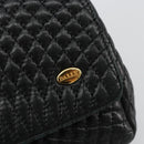 BALLY Chain Shoulder Bag Leather Black Gold Auth BA13398A-17