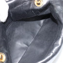 BALLY Chain Shoulder Bag Leather Black Gold Auth BA13398A-18