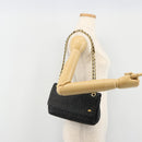 BALLY Chain Shoulder Bag Leather Black Gold Auth BA13398A-24