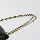 BALLY Chain Shoulder Bag Leather Black Gold Auth BA13398A-8