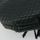 BALLY Chain Shoulder Bag Leather Green Gold Auth BA13399A-17
