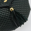 BALLY Chain Shoulder Bag Leather Green Gold Auth BA13399A-19