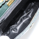 BALLY Chain Shoulder Bag Leather Green Gold Auth BA13399A-10