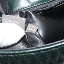 BALLY Chain Shoulder Bag Leather Green Gold Auth BA13399A-11