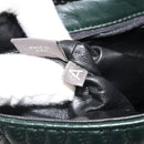 BALLY Chain Shoulder Bag Leather Green Gold Auth BA13399A-12