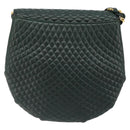 BALLY Chain Shoulder Bag Leather Green Gold Auth BA13399A-2