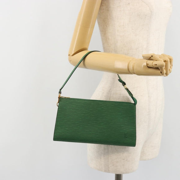 LOUIS VUITTON Epi Pochette Accessoires Pouch Green M52984 LV Auth BA13400