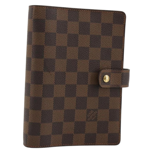 LOUIS VUITTON Damier Ebene Agenda MM Day Planner Cover R20240 LV Auth BA13405