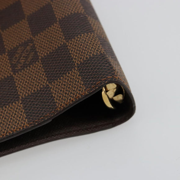 LOUIS VUITTON Damier Ebene Agenda MM Day Planner Cover R20240 LV Auth BA13405