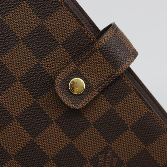 LOUIS VUITTON Damier Ebene Agenda MM Day Planner Cover R20240 LV Auth BA13405