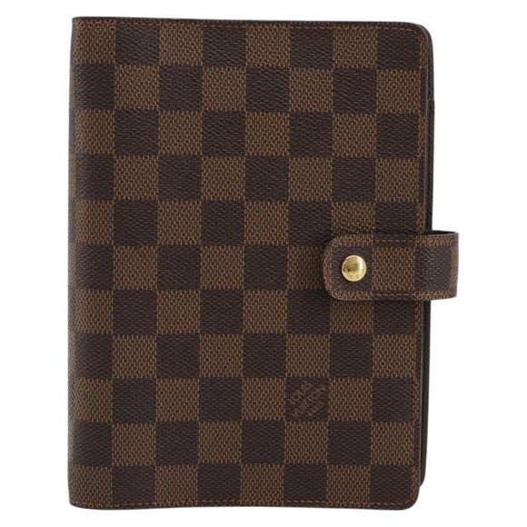 LOUIS VUITTON Damier Ebene Agenda MM Day Planner Cover R20240 LV Auth BA13405