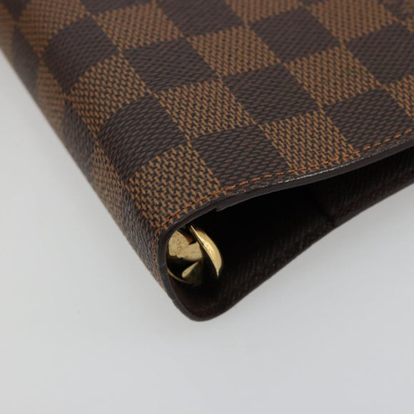 LOUIS VUITTON Damier Ebene Agenda MM Day Planner Cover R20240 LV Auth BA13405
