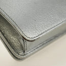 Miu Miu Shoulder Bag Leather Silver Auth BA13407M-16