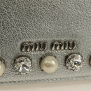 Miu Miu Shoulder Bag Leather Silver Auth BA13407M-18