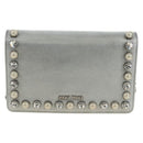 Miu Miu Shoulder Bag Leather Silver Auth BA13407M-2