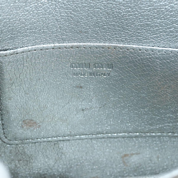 Miu Miu Shoulder Bag Leather Silver Auth BA13407M