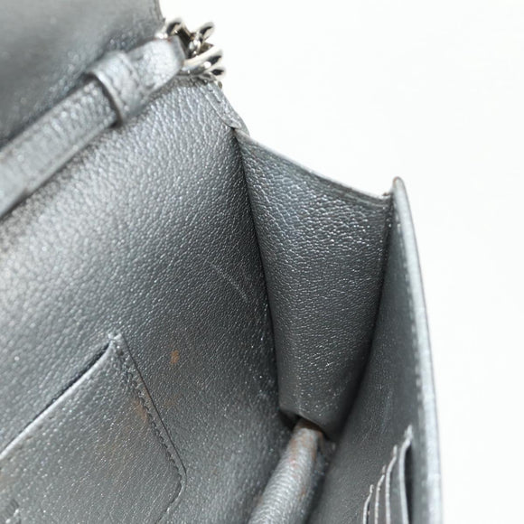 Miu Miu Shoulder Bag Leather Silver Auth BA13407M
