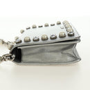 Miu Miu Shoulder Bag Leather Silver Auth BA13407M-5