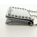 Miu Miu Shoulder Bag Leather Silver Auth BA13407M-6