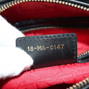 Christian Dior Lady Dior Hand Bag Lamb Skin 2way Black Gold Auth BA13408V-11
