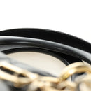 Christian Dior Lady Dior Hand Bag Lamb Skin 2way Black Gold Auth BA13408V-14