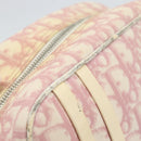 Christian Dior Trotter Canvas Schultertasche PVC Rosa Silber Auth BA13409-10