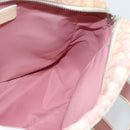 Christian Dior Trotter Canvas Schultertasche PVC Rosa Silber Auth BA13409-19