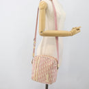 Christian Dior Trotter Canvas Schultertasche PVC Rosa Silber Auth BA13409-23