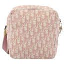Christian Dior Trotter Canvas Schultertasche PVC Rosa Silber Auth BA13409-2