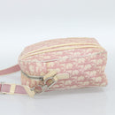 Christian Dior Trotter Canvas Schultertasche PVC Rosa Silber Auth BA13409-3