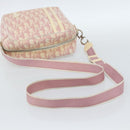 Christian Dior Trotter Canvas Schultertasche PVC Rosa Silber Auth BA13409-7