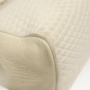 BALLY Quilted Chain Shoulder Bag Leather Gray Gold Auth BA1341-15